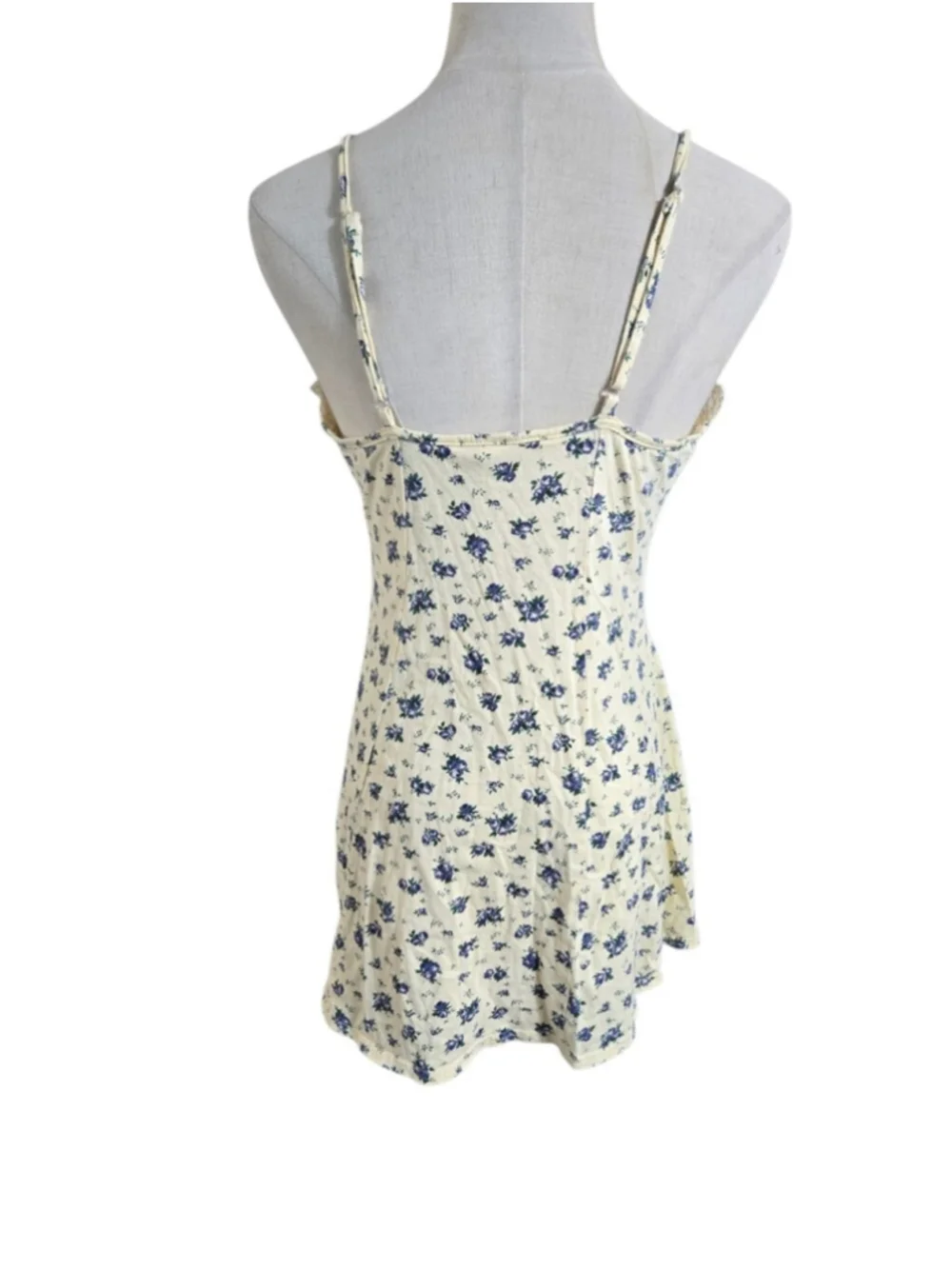 Victoria's Secret Vintage Buttercream Yellow Floral Lace-Trim Mini Dress